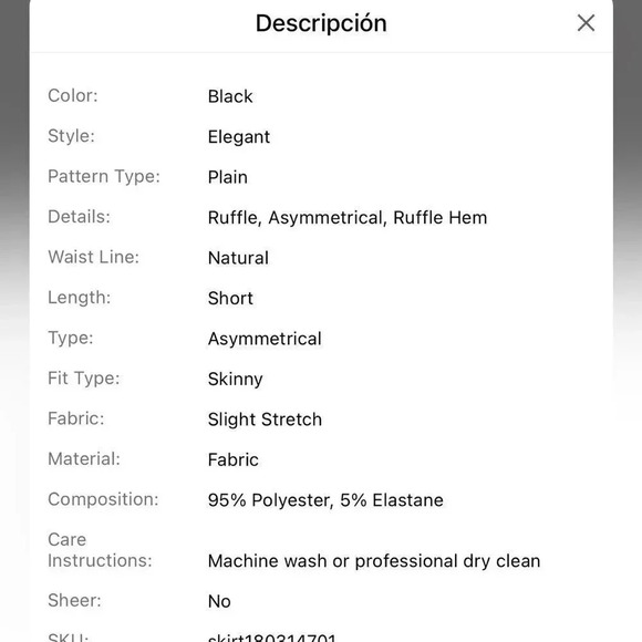 SHEIN Privé Asymmetrical Flounce Hem Overlap Skirt Size L - Picture 5 of 5